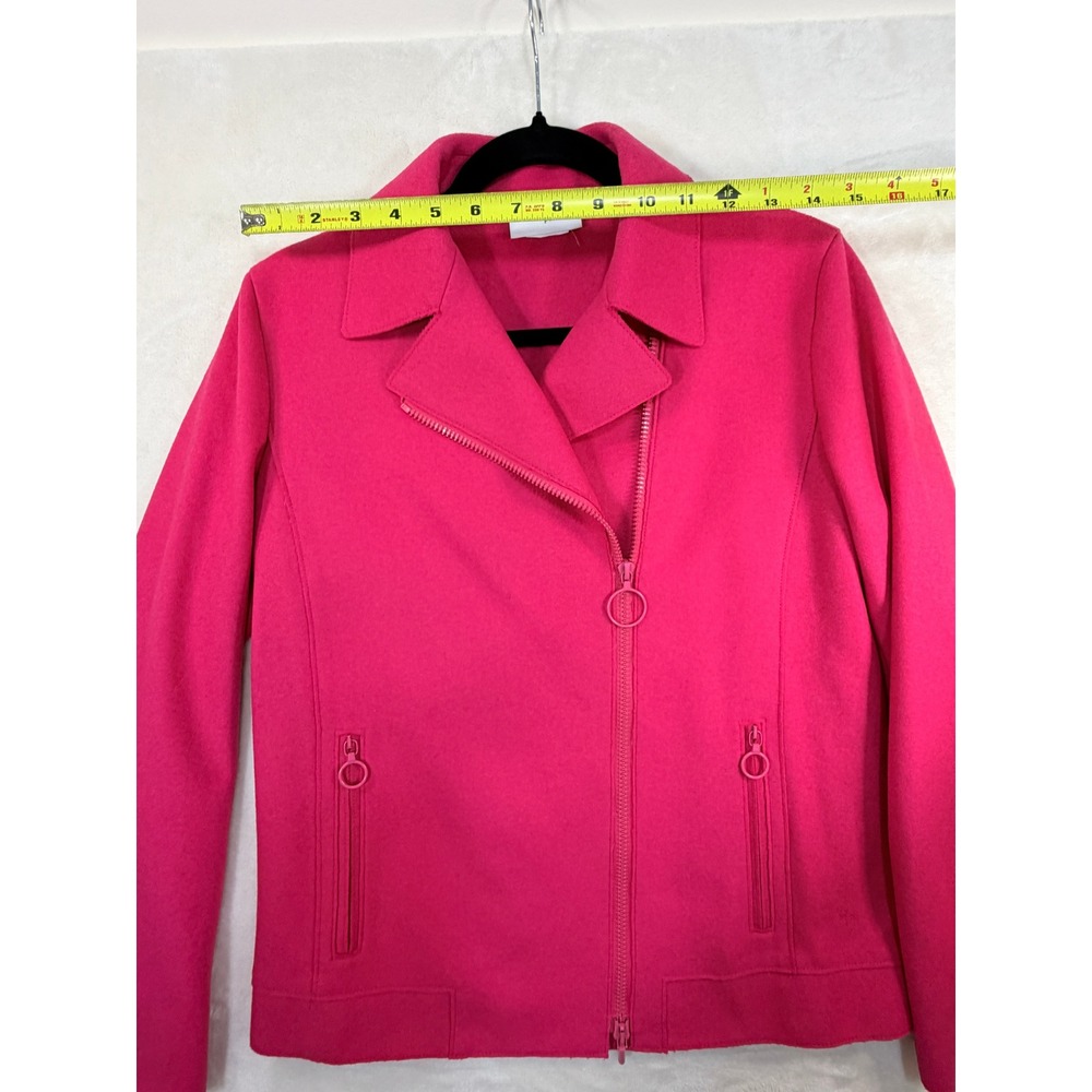 Akris Punto Pink Wool Blend Moto Jacket Women 4 Fair - Picture 10 of 16